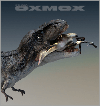 T-REX diorama,  Tyrannosaurus Rex dinosaur,scale-size, sculpted by Studio Oxmox